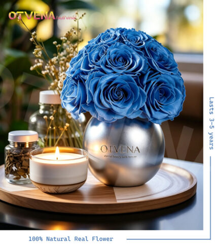Mirror spherical mushroom shaped preserved flower